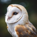 closeup profile barn owl head