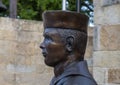 Closeup profile view of the head of a Navy sailor statue in the Veteran`s Memorial Park in the City of Irving, Texas. Royalty Free Stock Photo