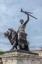 Closeup of Progress statue at Victoria Memorial, London, England, UK Royalty Free Stock Photo