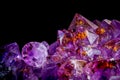 Closeup on a purple amethyst with many prysms Royalty Free Stock Photo