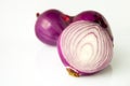 Close-up, purple, onion, white background, vegetables Royalty Free Stock Photo