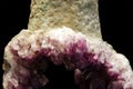 Closeup of the purple quartz crystal Royalty Free Stock Photo