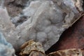 Closeup of Quartz Geode Crystals Rock Texture