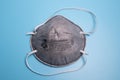 Closeup of R95 respirator. This respirator filter out at least 95% airborne particle including bacteria and virus