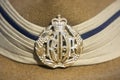 Closeup of RAAF diggers slouch hat badge. Royalty Free Stock Photo