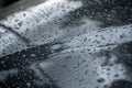 Rain drops on black car Royalty Free Stock Photo