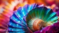 Closeup of a rainbow hued seashell Royalty Free Stock Photo