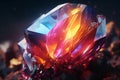 Closeup of a rainbowcolored gemstone. Generative ai