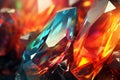 Closeup of a rainbowcolored gemstone. Generative ai