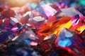 Closeup of a rainbowcolored gemstone. Generative ai