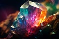 Closeup of a rainbowcolored gemstone. Generative ai Royalty Free Stock Photo