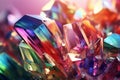 Closeup of a rainbowcolored gemstone. Generative ai