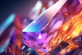 Closeup of a rainbowcolored gemstone. Generative ai