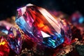 Closeup of a rainbowcolored gemstone. Generative ai