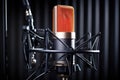closeup of rap studio microphone on a stand Royalty Free Stock Photo