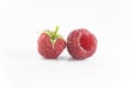 Closeup raspberry juicy isolated on white background