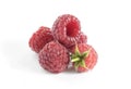 Closeup raspberry juicy isolated on white background