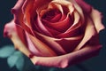 Closeup ravishing realistic detail intricate beauty of vivid red rose flower.