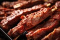 closeup of raw memphis-style bbq ribs