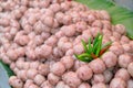 Closeup raw pork sausages with chilli Royalty Free Stock Photo