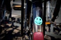 Vintage Bicycle Rear Fender With Smiley Sticker