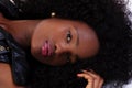 Closeup Reclining Portrait African American Teen Girl