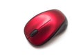 Red and black wireless mouse of computer on white background Royalty Free Stock Photo