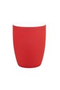 Closeup red bright ceramic mug isolated on white background Royalty Free Stock Photo