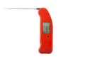 Closeup of a Red Electronic Meat Thermometer Royalty Free Stock Photo