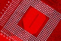 Closeup of red electronic motherboard circuit with processor Royalty Free Stock Photo