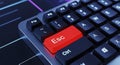 Closeup of red escape key on keyboard Royalty Free Stock Photo