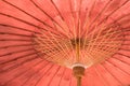 Closeup red fabric umbrella Royalty Free Stock Photo