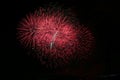 Closeup red fireworks japan, hanabi japan in festival Royalty Free Stock Photo