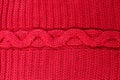 Closeup of red knitted wool texture Royalty Free Stock Photo