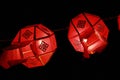 Closeup Red Lanna lantern lamp in Loy Kratong Festival, or call Yee Peng Festival at northern of thailand