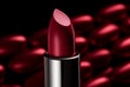 Closeup red lipstick color of passion and seduction. Generative AI