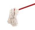 Closeup of red mop for cleaning. Royalty Free Stock Photo