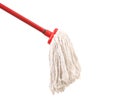 Closeup of red mop for cleaning. Royalty Free Stock Photo