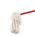 Closeup of red mop for cleaning. Royalty Free Stock Photo