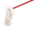 Closeup of red mop for cleaning. Royalty Free Stock Photo