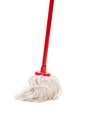 Closeup of red mop for cleaning. Royalty Free Stock Photo