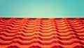 Closeup of red roof texture tile with blue sky Royalty Free Stock Photo