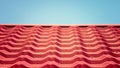 Closeup of red roof texture tile with blue sky Royalty Free Stock Photo