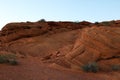 Closeup of red sandstone rock of Horseshoe Bend Arizona during sunset