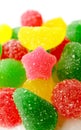 Red Star Shaped Fruity Flavor Sugar Coated Soft Jelly Candy on Candies Pile Royalty Free Stock Photo