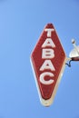 Closeup of red tabacco sign