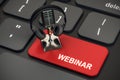 Closeup of red webinar button Royalty Free Stock Photo