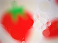 Closeup red-white bubbles oil ,abstract background for webdesign Royalty Free Stock Photo