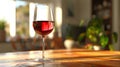 Closeup of red wine pouring in glass. Royalty Free Stock Photo