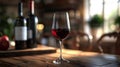 Closeup of red wine pouring in glass. Royalty Free Stock Photo